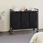 Trieur à linge avec roulettes et sacs amovibles, Chariot de rangement roulant à 3 bacs avec étagère pour chambre, salle de bain, dortoir, Panier à linge 33 peu encombrant