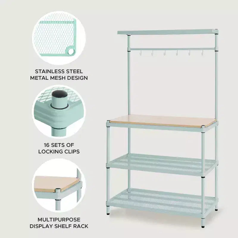 Étagère de rangement en métal avec plateau en bois pour garage et cuisine, 90 x 45 x 160 cm, blanc