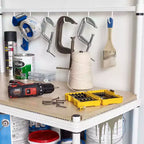 Étagère de rangement en métal avec plateau en bois pour garage et cuisine, 90 x 45 x 160 cm, blanc
