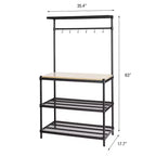 Étagère de rangement en métal avec plateau en bois pour garage et cuisine, 90 x 45 x 160 cm, blanc