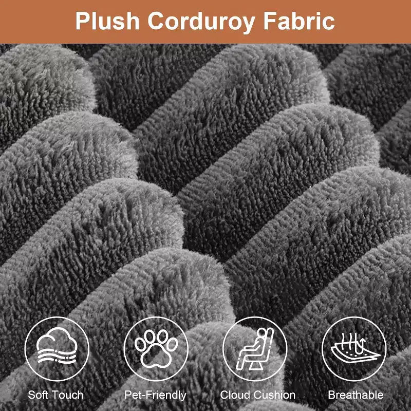 Canapé modulable 107,5, canapé sans accoudoirs en forme de L avec méridienne et coussin pour salon, gris