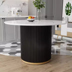 GDFStudio Chloe Modern 46 Inch Round Faux Marble Dining Table
