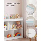 Étagère de Rangement pour Jouets pour Enfants, Étagère Montessori avec 5 Compartiments Ouverts, pour Chambre d'Enfant Salle de Jeux, 30 x 112,3 x 65 cm