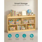 Étagère de Rangement pour Jouets pour Enfants, Étagère Montessori avec 5 Compartiments Ouverts, pour Chambre d'Enfant Salle de Jeux, 30 x 112,3 x 65 cm