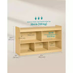 Étagère de Rangement pour Jouets pour Enfants, Étagère Montessori avec 5 Compartiments Ouverts, pour Chambre d'Enfant Salle de Jeux, 30 x 112,3 x 65 cm