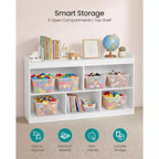 Étagère de Rangement pour Jouets pour Enfants, Étagère Montessori avec 5 Compartiments Ouverts, pour Chambre d'Enfant Salle de Jeux, 30 x 112,3 x 65 cm