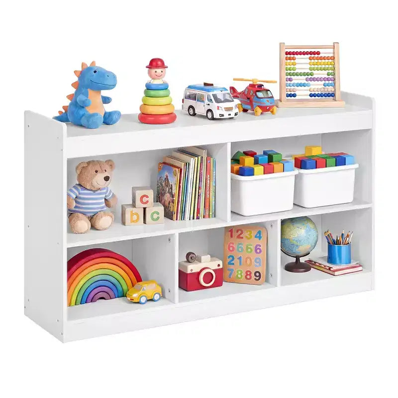 Étagère de Rangement pour Jouets pour Enfants, Étagère Montessori avec 5 Compartiments Ouverts, pour Chambre d'Enfant Salle de Jeux, 30 x 112,3 x 65 cm