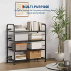 Meuble à chaussures fin et réglable avec cadre en métal et étagères en tissu - Organiseur de rangement de chaussures peu encombrant pour entrée et chambre à coucher