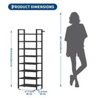 Meuble à chaussures fin et réglable avec cadre en métal et étagères en tissu - Organiseur de rangement de chaussures peu encombrant pour entrée et chambre à coucher