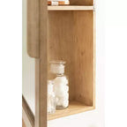 Meuble de salle de bain avec miroir en rotin