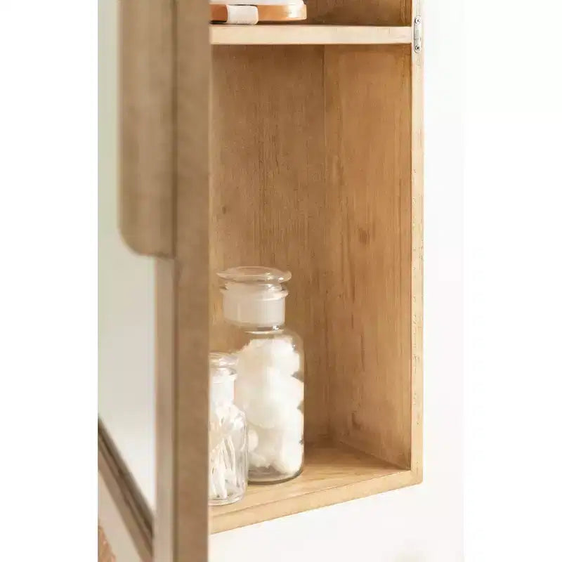 Meuble de salle de bain avec miroir en rotin