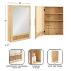 Meuble de salle de bain avec miroir en rotin