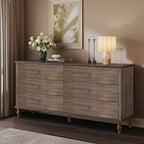 GDFStudio Bashir Modern 63 Wooden Storage Cabinet with 6 Drawers and Metal Copper Handles