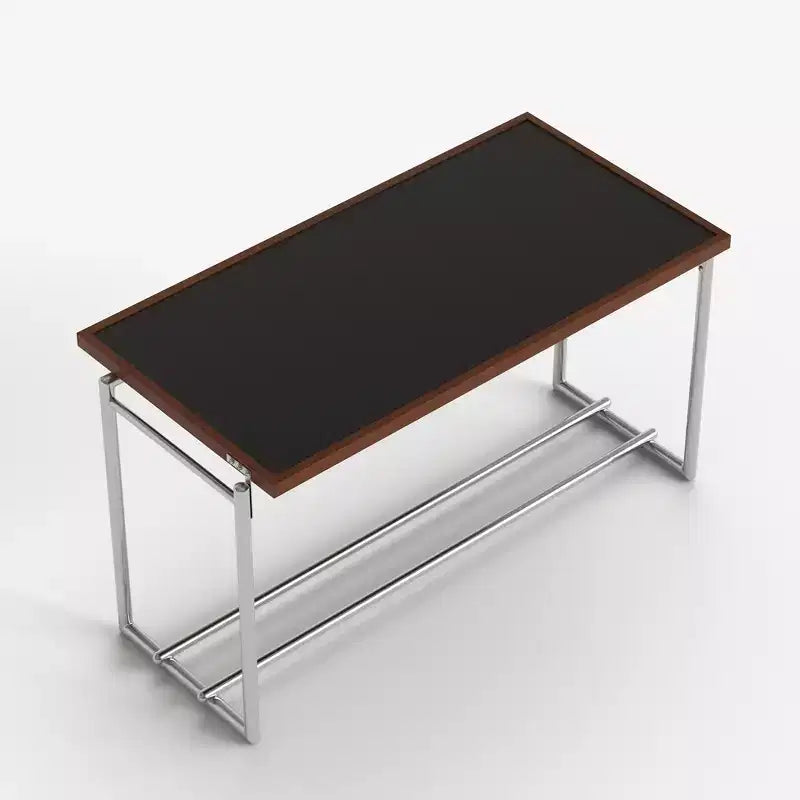 Table basse moderne du milieu du siècle à hauteur réglable 127 cm Noyer/Chrome