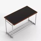Table basse moderne du milieu du siècle à hauteur réglable 127 cm Noyer/Chrome