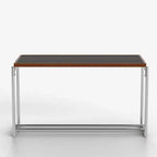 Table basse moderne du milieu du siècle à hauteur réglable 127 cm Noyer/Chrome