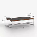 Table basse moderne du milieu du siècle à hauteur réglable 127 cm Noyer/Chrome