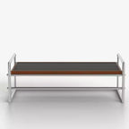 Table basse moderne du milieu du siècle à hauteur réglable 127 cm Noyer/Chrome