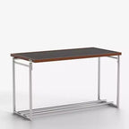 Table basse moderne du milieu du siècle à hauteur réglable 127 cm Noyer/Chrome