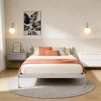 GDFStudio Flora Modern Convertible Queen Size Bed Frame with Desk Panel