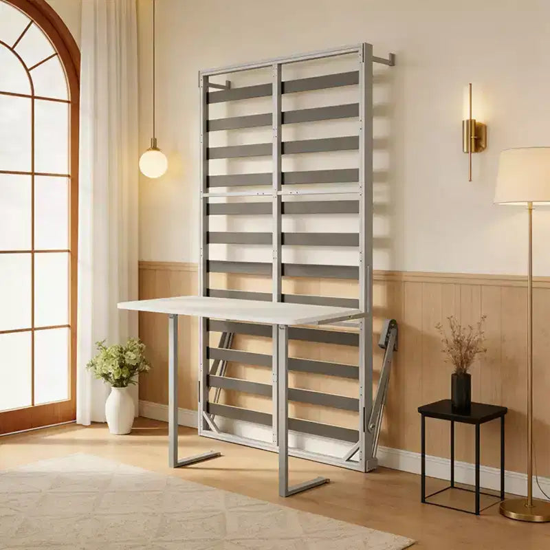 Cadre de lit escamotable queen size avec bureau intégré
