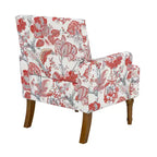 Fauteuil d'appoint capitonné floral avec garniture cloutée, pieds en bois massif