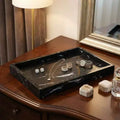 Plateau de rangement en marbre naturel pour bijoux, pour coiffeuse et salle de bain