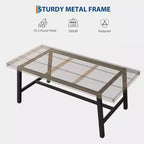 Table à manger industrielle de 180 cm pour 6-8 personnes avec cadre métallique