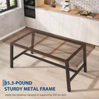 Table à manger industrielle de 180 cm pour 6-8 personnes avec cadre métallique