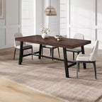 Table à manger industrielle de 180 cm pour 6-8 personnes avec cadre métallique