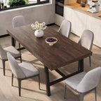 Table à manger industrielle de 180 cm pour 6-8 personnes avec cadre métallique
