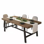 Table à manger industrielle de 180 cm pour 6-8 personnes avec cadre métallique