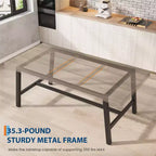 Table à manger industrielle de 180 cm pour 6-8 personnes avec cadre métallique