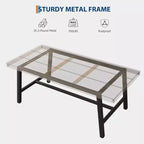 Table à manger industrielle de 180 cm pour 6-8 personnes avec cadre métallique