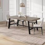 Table à manger industrielle de 180 cm pour 6-8 personnes avec cadre métallique