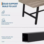 Table à manger industrielle de 180 cm pour 6-8 personnes avec cadre métallique