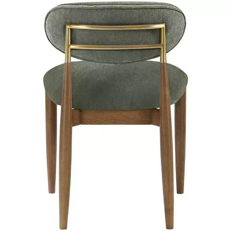 Lot de 2 chaises de salle à manger en tissu de performance couleur olive