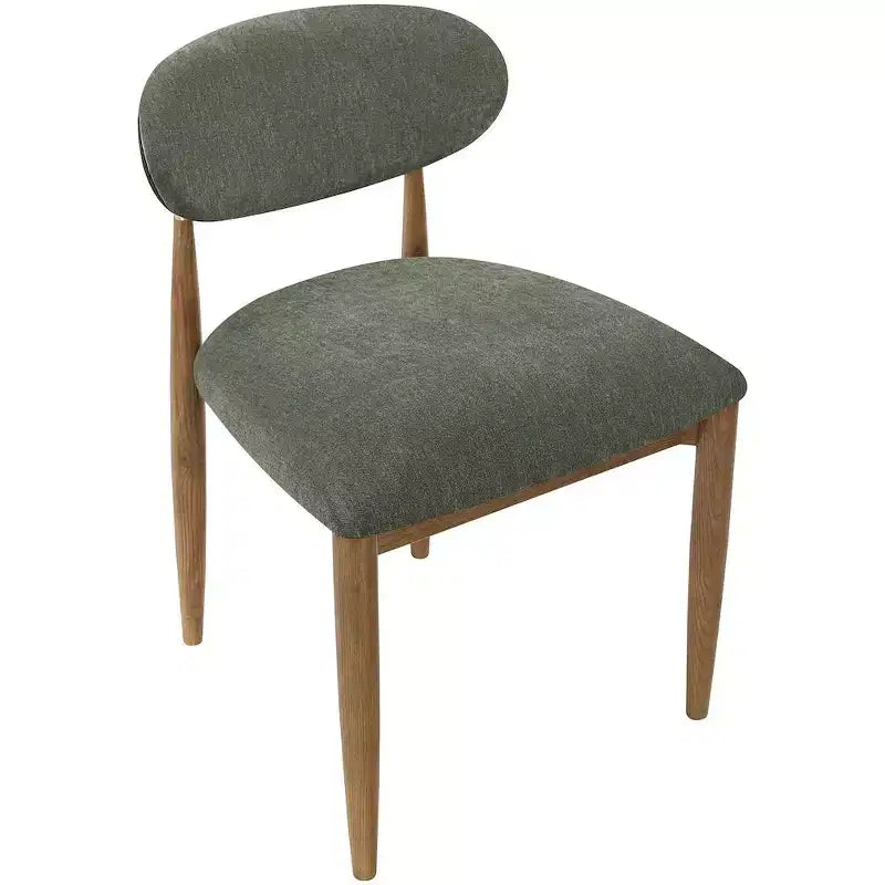 Lot de 2 chaises de salle à manger en tissu de performance couleur olive