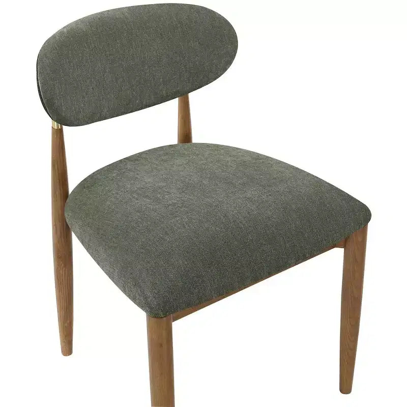 Lot de 2 chaises de salle à manger en tissu de performance couleur olive