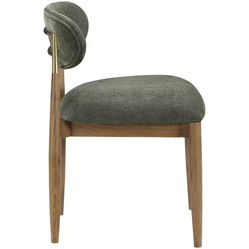 Lot de 2 chaises de salle à manger en tissu de performance couleur olive