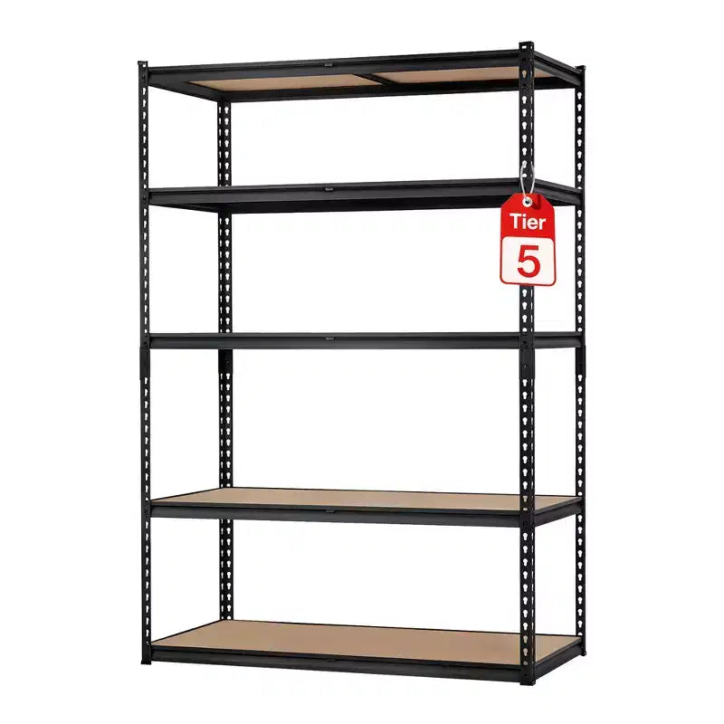 Étagère de Rangement de Garage Robuste Unité de Stockage à 5 Niveaux Réglable en Métal Capacité de 900 à 1130 kg Organisateur Autoportant pour Sous-sol