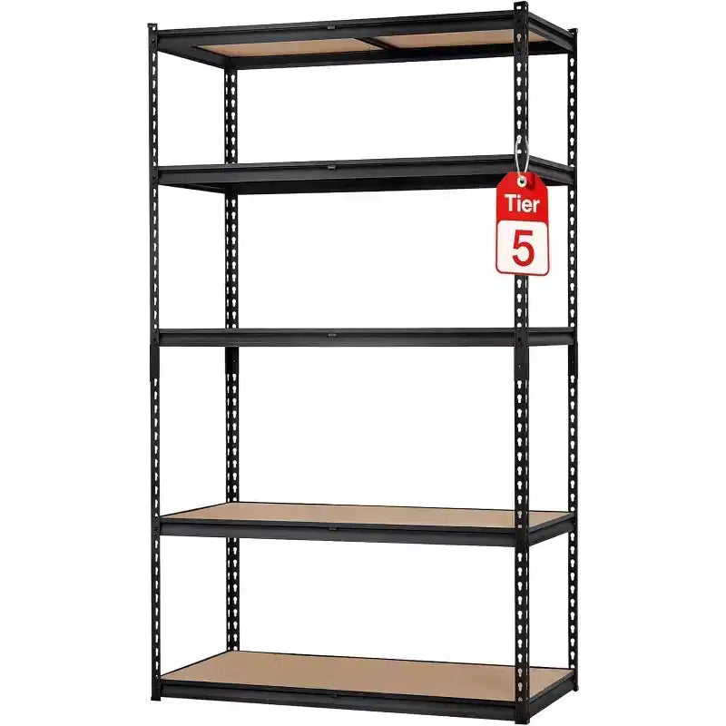 Étagère de Rangement de Garage Robuste Unité de Stockage à 5 Niveaux Réglable en Métal Capacité de 900 à 1130 kg Organisateur Autoportant pour Sous-sol