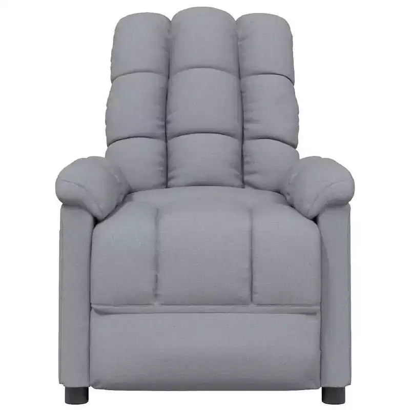 Fauteuil de massage en tissu gris clair avec dossier réglable