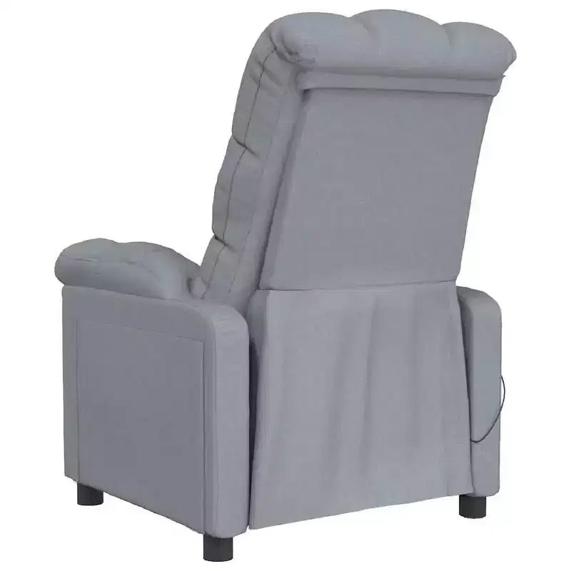 Fauteuil de massage en tissu gris clair avec dossier réglable