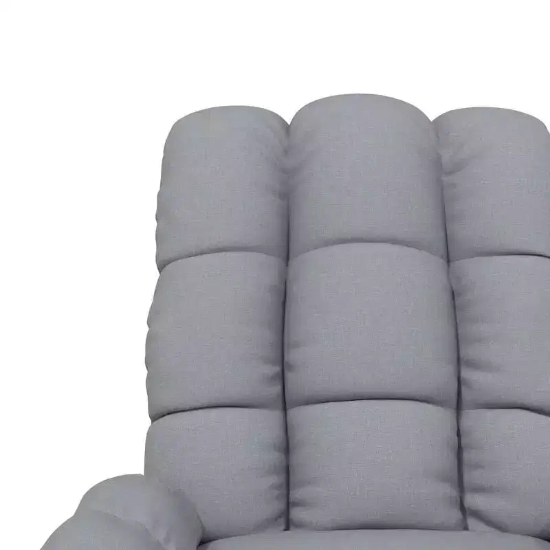 Fauteuil de massage en tissu gris clair avec dossier réglable