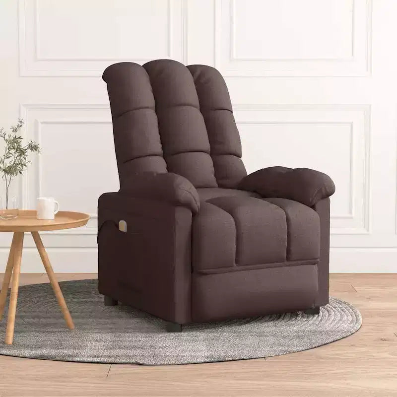 Fauteuil de massage en tissu gris clair avec dossier réglable