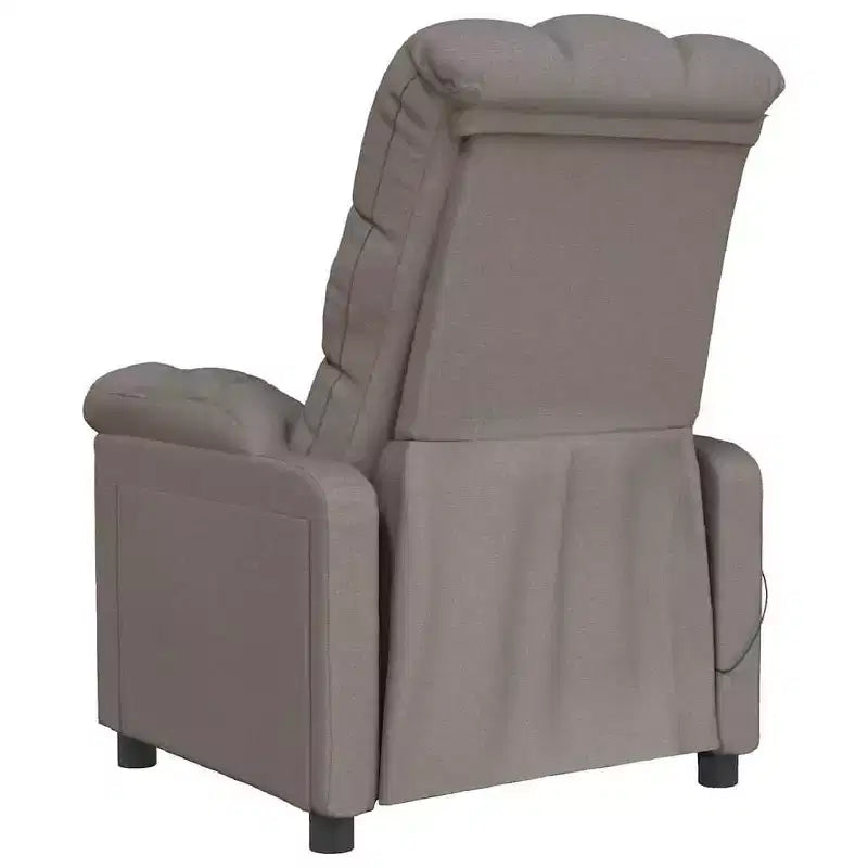 Fauteuil de massage en tissu gris clair avec dossier réglable