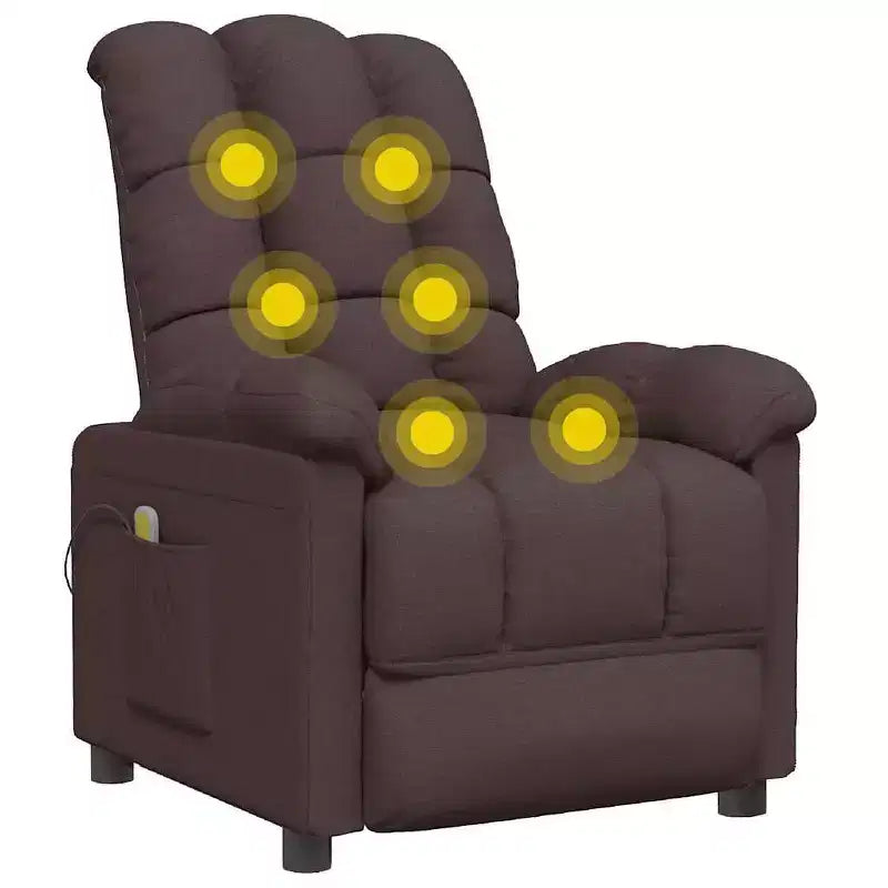 Fauteuil de massage en tissu gris clair avec dossier réglable