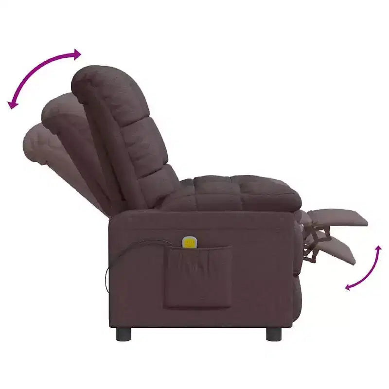 Fauteuil de massage en tissu gris clair avec dossier réglable