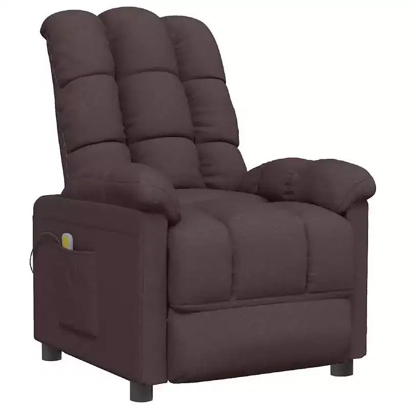 Fauteuil de massage en tissu gris clair avec dossier réglable